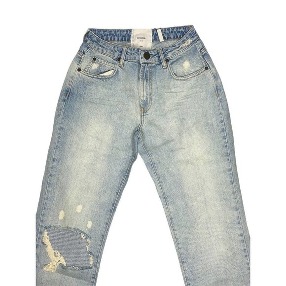 One Teaspoon Awesome Baggies Jeans Light Wash Denim Distressed Kansas Blue Sz 26 - Picture 3 of 8